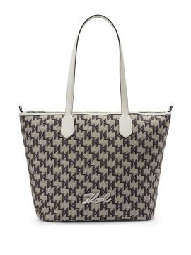 Karl Lagerfeld Mittelgroße Signature Jacquard Tote Bag - Grau von Karl Lagerfeld