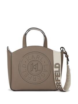 Karl Lagerfeld Kleine perforierte K/Circle Tote Bag - Nude von Karl Lagerfeld