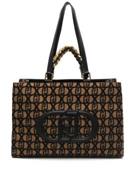 LIU JO Shopper aus Monogramm-Jacquard - Braun von LIU JO