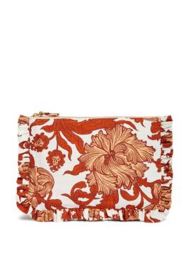 La DoubleJ Gerüschte Clutch mit Blumen-Print - Rot von La DoubleJ