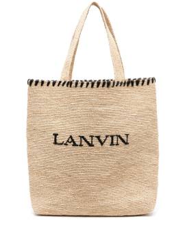 Lanvin Shopper aus Bast mit Logo-Stickerei - Nude von Lanvin