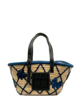 Loewe Pre-Owned 2010-2023 Medium Animal Embroidered Raffia Basket tote bag - Braun von Loewe