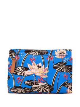 Loewe Pre-Owned 2017 Paulas Ibiza T Puch Canvas-Clutch mit Wasserlilien-Print - Blau von Loewe