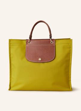 Longchamp Shopper Cabas Canvas Tote Bag L gruen von Longchamp