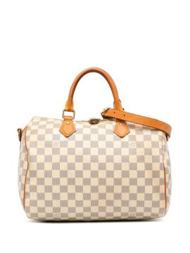 Louis Vuitton Pre-Owned 2019 Damier Azur Speedy Bandouliere Satchel-Tasche 30cm - Weiß von Louis Vuitton