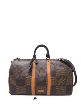 Louis Vuitton Pre-Owned 2020 x Nigo Giant Damier Ebene Monogram Keepall Bandouliere Reisetasche 50cm - Braun von Louis Vuitton