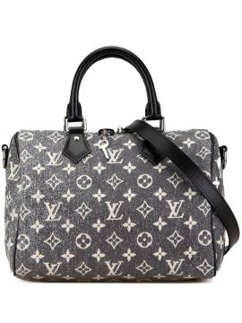 Louis Vuitton Pre-Owned 2021-2024 Monogram Jacquard Denim Speedy Bandouliere 25 Satchel-Tasche - Grau von Louis Vuitton