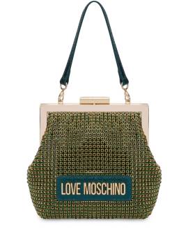 Love Moschino Clutch mit Kristallverzierung - Grün von Love Moschino