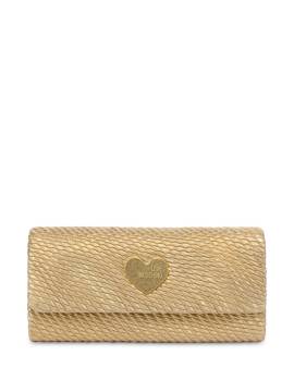 Love Moschino Clutch mit Logo-Schild - Gold von Love Moschino