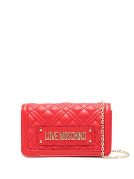 Love Moschino Clutch mit Logo-Schild - Rot von Love Moschino