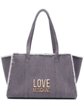 Love Moschino Denim-Schultertasche mit Logo - Blau von Love Moschino