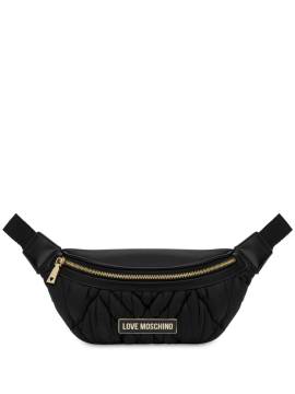 Love Moschino Gepolsterte Gürteltasche mit Logo-Schild - Schwarz von Love Moschino