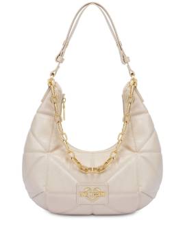 Love Moschino Gesteppte Schultertasche mit Logo-Schild - Nude von Love Moschino