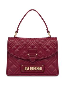 Love Moschino Gesteppte Schultertasche mit Logo-Schild - Rot von Love Moschino