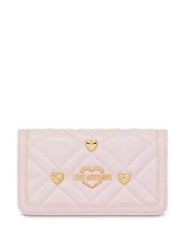 Love Moschino Gesteppte Umhängetasche mit Herz-Schild - Rosa von Love Moschino