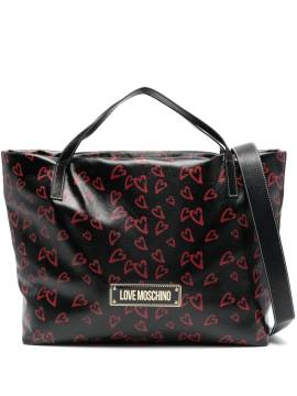 Love Moschino Handtasche mit Herz-Print - Schwarz von Love Moschino