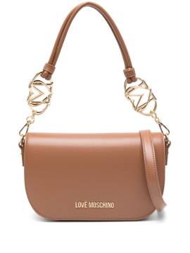 Love Moschino Handtasche mit Logo-Schild - Braun von Love Moschino