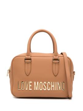Love Moschino Handtasche mit Logo-Schild - Nude von Love Moschino