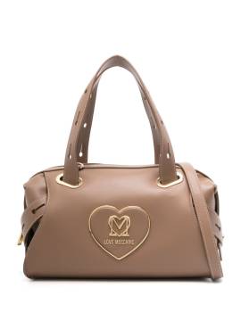 Love Moschino Handtasche mit Logo-Schild - Nude von Love Moschino