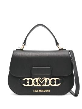 Love Moschino Handtasche mit Logo-Schild - Schwarz von Love Moschino