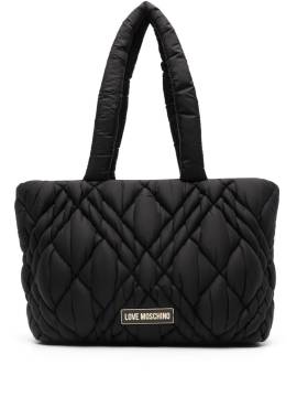 Love Moschino Handtasche mit Logo-Schild - Schwarz von Love Moschino