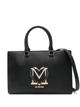 Love Moschino Handtasche mit Logo-Schild - Schwarz von Love Moschino