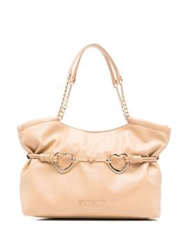 Love Moschino Handtasche mit Logo-Schriftzug - Nude von Love Moschino