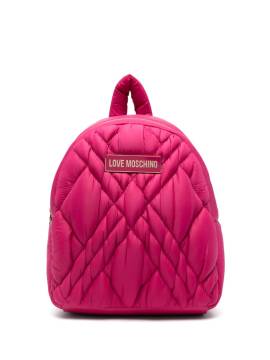 Love Moschino Rucksack mit Logo-Schild - Rosa von Love Moschino