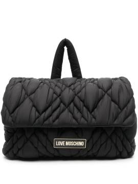 Love Moschino Rucksack mit Logo-Schild - Schwarz von Love Moschino