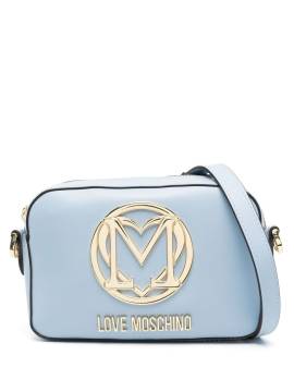 Love Moschino Satchel-Tasche mit Logo-Schild - Blau von Love Moschino