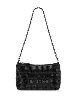 Love Moschino Schultertasche mit Kristallen - Schwarz von Love Moschino