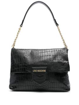 Love Moschino Schultertasche mit Kroko-Print - Schwarz von Love Moschino