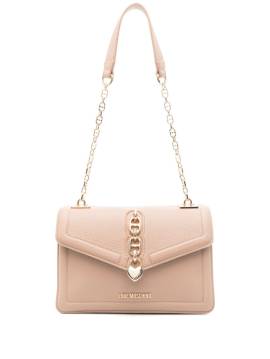 Love Moschino Schultertasche mit Logo-Anhänger - Nude von Love Moschino