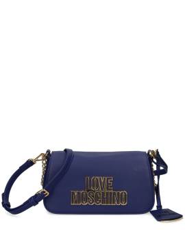 Love Moschino Schultertasche mit Logo-Schild - Blau von Love Moschino