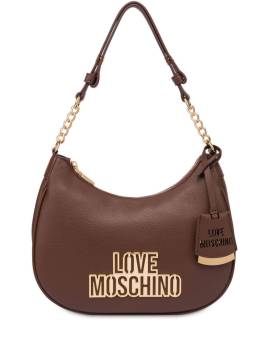 Love Moschino Schultertasche mit Logo-Schild - Braun von Love Moschino