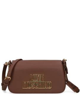 Love Moschino Schultertasche mit Logo-Schild - Braun von Love Moschino