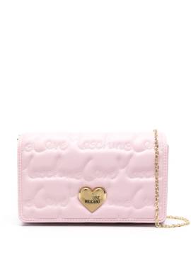 Love Moschino Schultertasche mit Logo-Schild - Rosa von Love Moschino