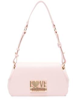 Love Moschino Schultertasche mit Logo-Schild - Rosa von Love Moschino