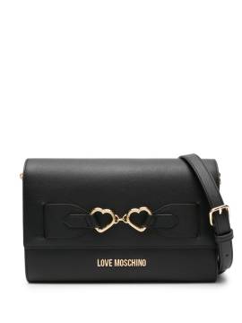 Love Moschino Schultertasche mit Logo-Schild - Schwarz von Love Moschino