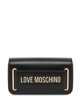 Love Moschino Schultertasche mit Logo-Schild - Schwarz von Love Moschino