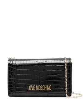 Love Moschino Schultertasche mit Logo-Schild - Schwarz von Love Moschino