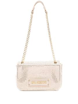 Love Moschino Schultertasche mit Nieten - Nude von Love Moschino