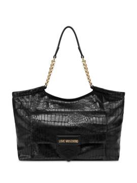 Love Moschino Shopper mit Kroko-Effekt - Schwarz von Love Moschino