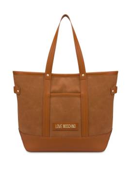 Love Moschino Shopper mit Logo-Applikation - Braun von Love Moschino