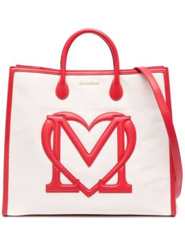 Love Moschino Shopper mit Logo-Prägung - Nude von Love Moschino