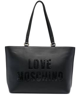 Love Moschino Shopper mit Pailletten-Logo - Schwarz von Love Moschino