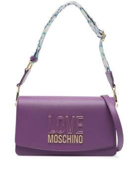 Love Moschino Tasche mit Logo-Schild - Violett von Love Moschino