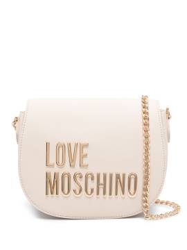 Love Moschino Umhängetasche mit Logo-Schild - Nude von Love Moschino