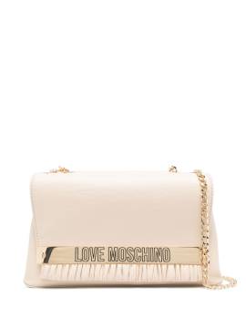 Love Moschino Umhängetasche mit Logo-Schild - Nude von Love Moschino