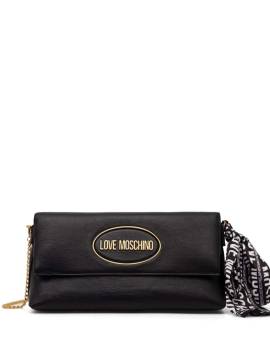 Love Moschino Umhängetasche mit Logo-Schild - Schwarz von Love Moschino